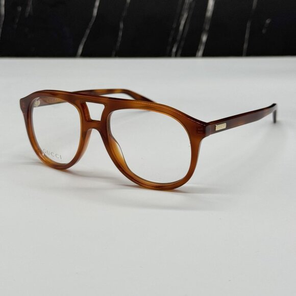 NEW GG1320O 002 GUCCI HAVANA PILOT UNISEX GUCCI EYEGLASSES - Picture 9 of 12